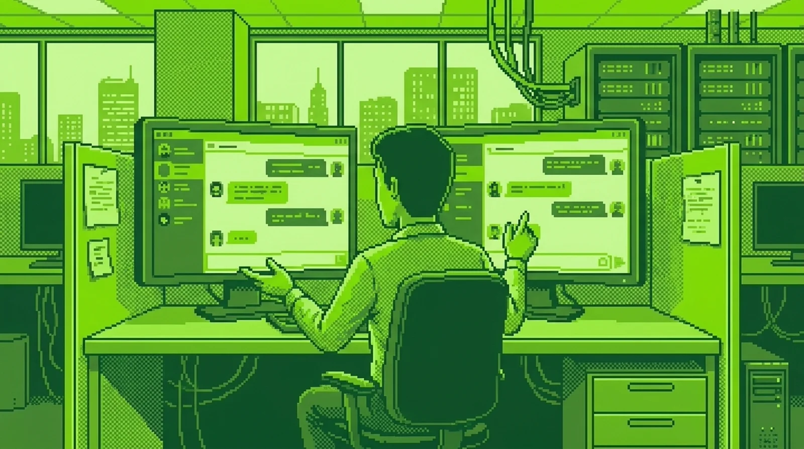 Comparación entre un chatbot de menú y un agente de IA conversando con clientes