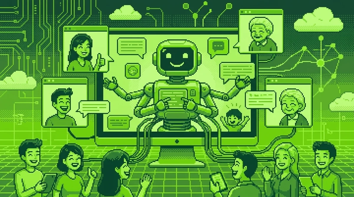 Conversación de atención al cliente automatizada con inteligencia artificial en un negocio pequeño