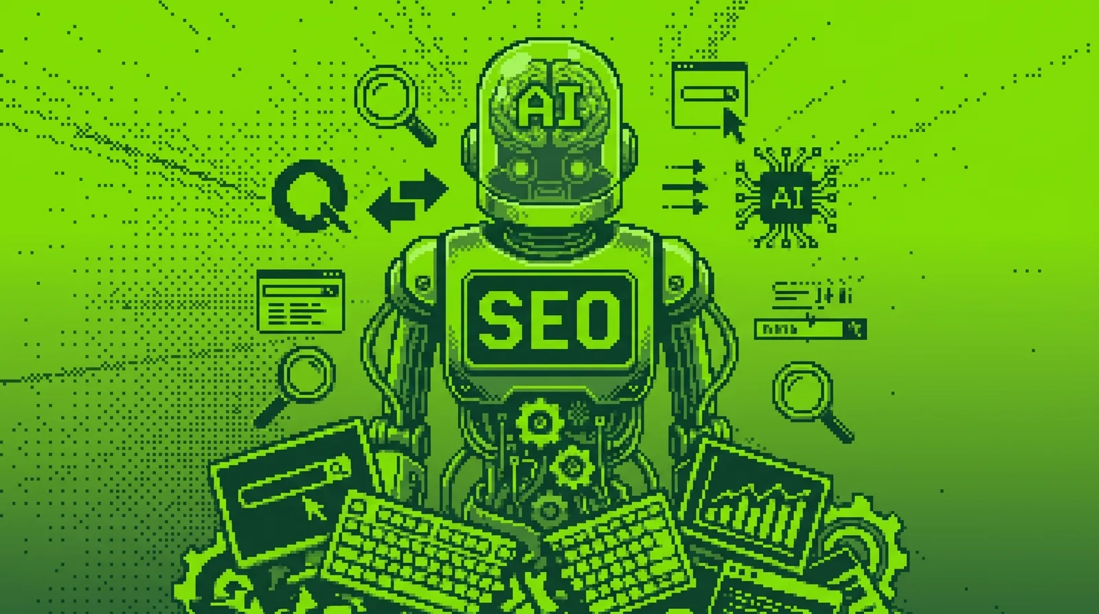 Agente de inteligencia artificial automatizando tareas de SEO en 2026